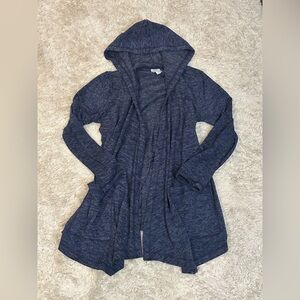 Anthropologie Saturday Sunday Navy Heathered Hooded Cardigan